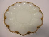 Egg Plate with Gold Trim