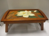Tilt Top Breakfast Tray with Painted Magnolia