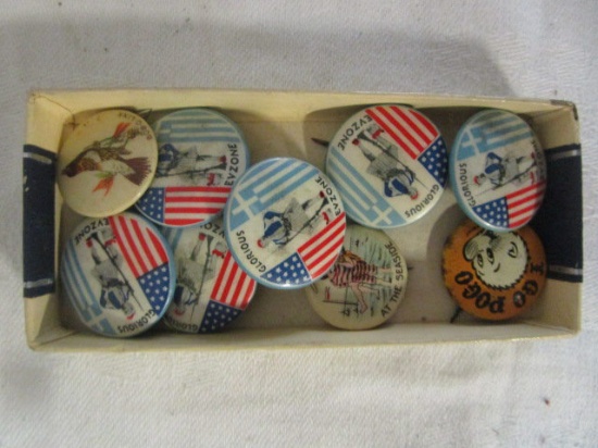 Various Antique Buttons - Glorious Evzone, Bob-o-link…