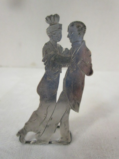 Couples Dancing Sterling Silver Possible Card Holder