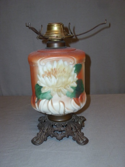 Beautiful Antique Oil Lamp Converted to Electric - Needs Wire