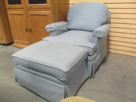 Fine Designs Upholstered Chair and Matching Ottoman