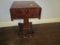 Antique Drop Leaf Side Table w/ 2 Drawers on Casters