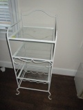 White Metal Shelf w/ Glass Shelves
