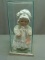 Vintage Fine Porcelain 3 Face Doll by May - Smiling, Sleeping, Crying - in Glass Case