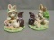 2 1992 Cream and Cocoa Figurines 