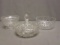 2 Depression Glass Bowls - 1 Depression Glass Covered Candy Dish