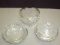 2 Candy Bowls w/Frosted Roses & 1 Glass Ash Tray