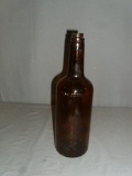 Vintage Amber Glass Bottle approx. 12