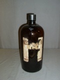 Vintage Amber Glass Drug Store Medicine Bottle approx. 14