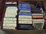 Box of Vintage 8 Track & Cassette Tapes