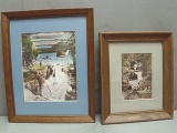 2 Framed & Matted Golf Pictures approx. 15 1/2