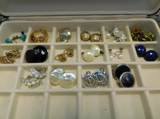 Jewelry Lot ScrewBack & Clip on Earrings & Jewelry Box