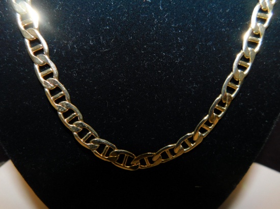 Italy 14K Gold Flat Link  Chain