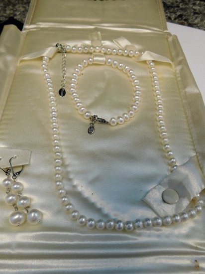 Stauer Sterling & Pearl Set