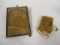 Vintage Miniature T. Cohn Bagatelle Game and Leather Playing Card Holder