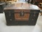 Antique Dome Top Steamer Trunk with Removable Tray and Metal Accents