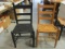 Two Woven Seat Ladder Back Chairs
