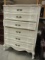 Painted Wood French Provincial Style Six Drawer Chest