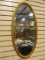 Wood Framed Oval Beveled Mirror