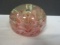 Art Glass Paper Weight with Intention Bubbles and Pink Swirls