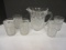 Oneida Chrystal Pitcher and Five Glasses