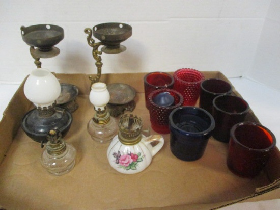 Lot of Candle Votive and Mini Oil Lamps