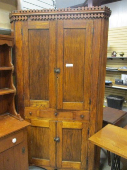 Antique  1800's Eastlake Corner Cupboard