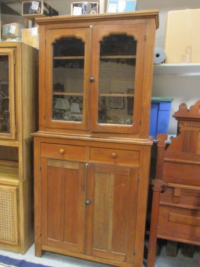 Two Drawer, Four Door Antique Hutch