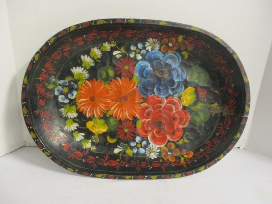 Hand Painted Wood Dough Bowl