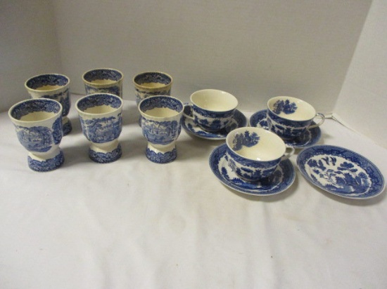 13 Oriental Cups and Saucers