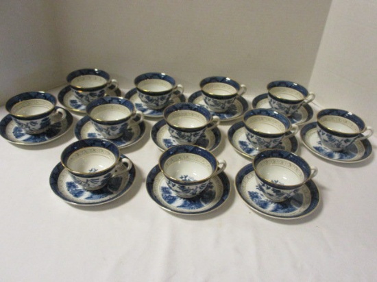Twelve Cups and Saucers Made in Occupied Japan
