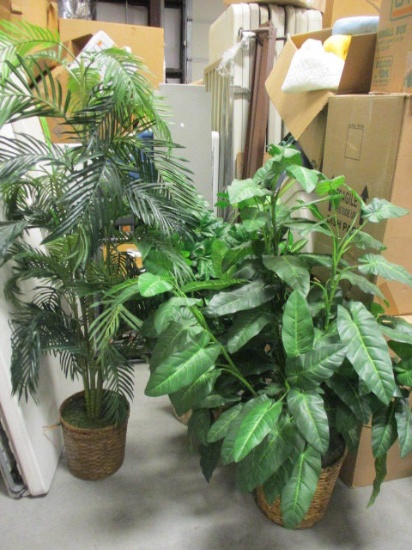 Three Large Artificial Plants