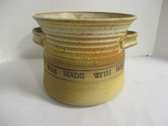 Michael Cohen Double Handle Pottery Pot "This Good Old Pot Was