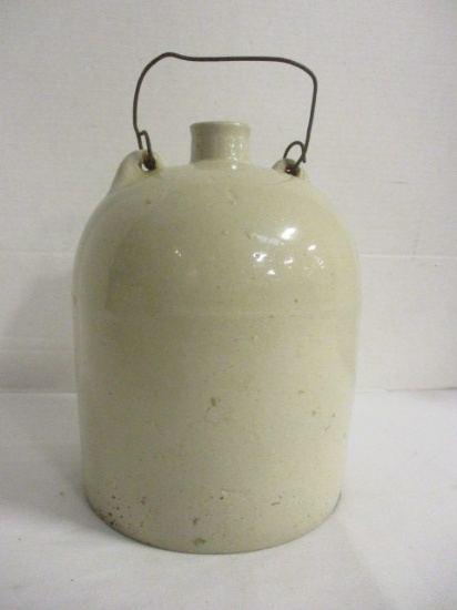 Vintage Pottery Jug with Wire Handle