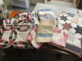 Lot of Valances and Wall Hangings Made From Quilts and Bedspreads