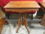 Antique  Pedestal Base Table on Casters