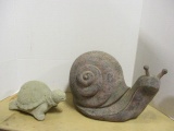 Light Weight Snail and Concrete Turtle