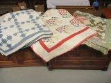 Three Antique Hand Stitched Quilts