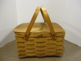 Woven Picnic Basket with Rack