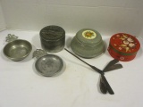 Vintage Powder Box, Pewter Bowls, Bamboo Dragonfly, Pewter Box, etc.