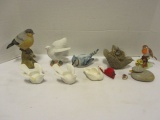 Lot of Ten Bird Figurines