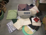 Box of Table Runners, Napkins, etc.