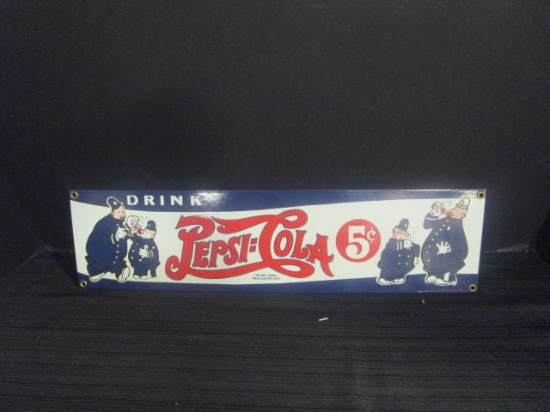 Pepsi Cola 5 C Porcelain Sign 1992