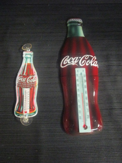 Coca Cola Bottle Accurite Thermometer & Plexiglas Thermometer