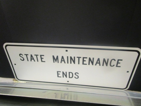 State Maintenance Ends Road Sign