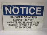 Metal Sign (Notice No Jewelry)