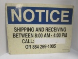 Metal Sign (Shipping & Receiving)