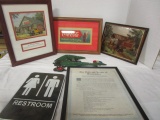 Homco Metal 1976 Wall Art Plane, Restroom Sign, Coca Cola Prints, etc.