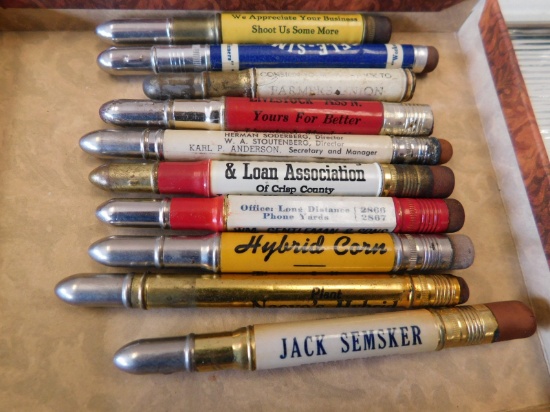 Vintage Bullet Advertising Pencils